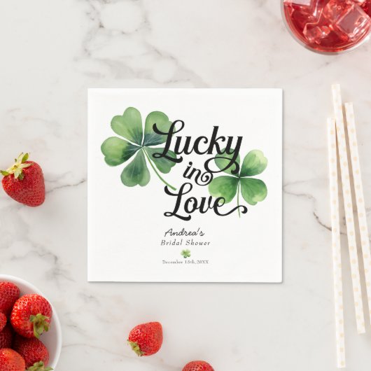 Gelukkig Verliefd | Waterverf Bruiloftsborrel  Servet (Insitu)