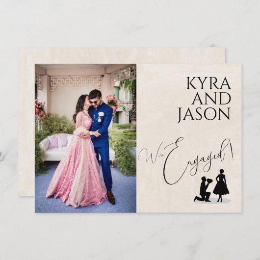 Gelukkig Verloving Aankondiging (Voorkant / Achterkant)