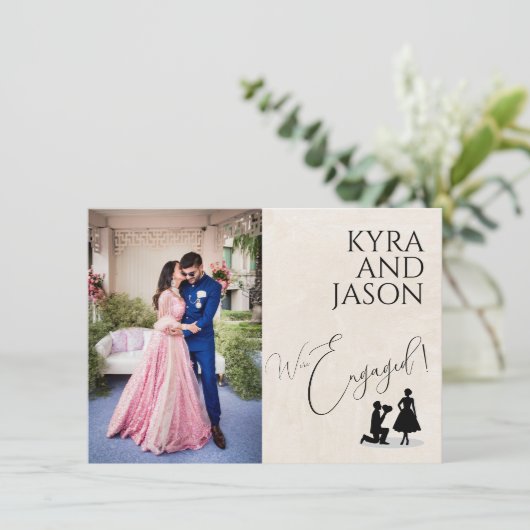 Gelukkig Verloving Aankondiging (Staand voorkant)