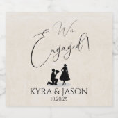 Gelukkig Verloving Sparkling Wijnetiket (Enkel label)