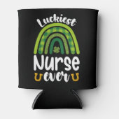 Gelukkig verpleegster op St Patrick's Day Blikjeskoeler (Voorkant)