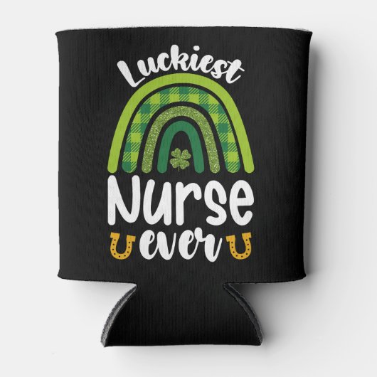 Gelukkig verpleegster op St Patrick's Day Blikjeskoeler (Voorkant)