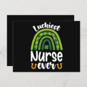 Gelukkig verpleegster op St Patrick's Day Briefkaart (Voorkant / Achterkant)