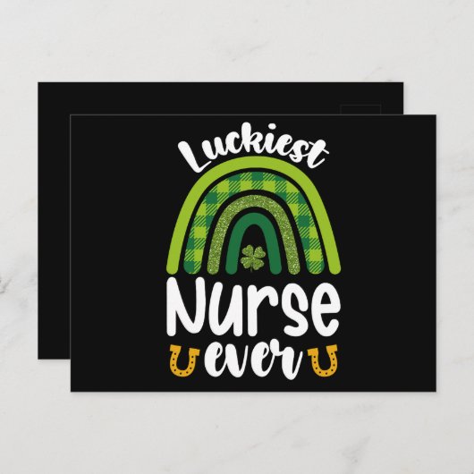 Gelukkig verpleegster op St Patrick's Day Briefkaart (Voorkant / Achterkant)