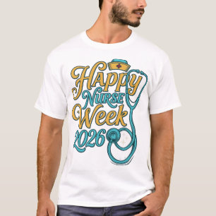 Gelukkig Verpleegstersweek 2026 Stethoscoop Shirt