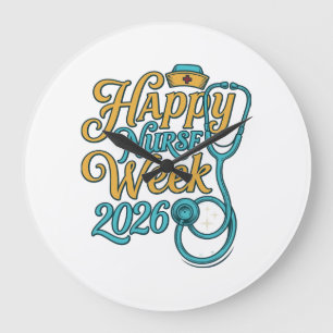 Gelukkig Verpleegstersweek 2026 Stethoscoop Shirt Grote Klok