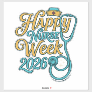 Gelukkig Verpleegstersweek 2026 Stethoscoop Shirt  Sticker