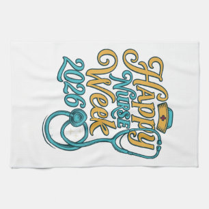 Gelukkig Verpleegstersweek 2026 Stethoscoop Shirt Theedoek