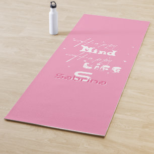 Gelukkig Verstand Gelukkig Leven Cute Persoonlijke Yogamat