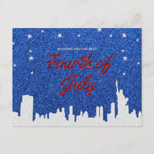 Gelukkig Vier Juli Glitter Briefkaart