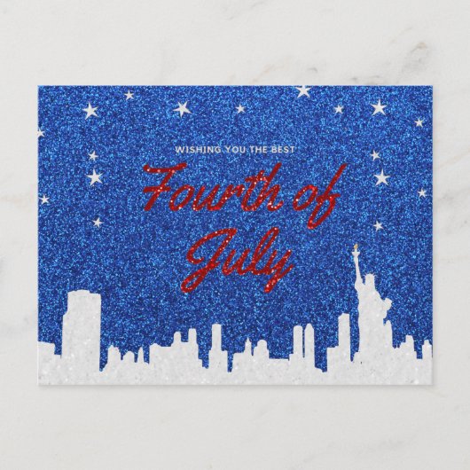 Gelukkig Vier Juli Glitter Briefkaart (Voorkant)