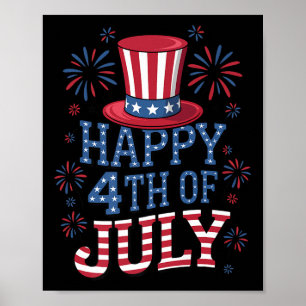 Gelukkig vier juli patriottische Amerikaanse vlag Poster