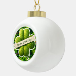 Gelukkig vierbladige klaver Saint Patrick's Day Pa Keramische Bal Ornament