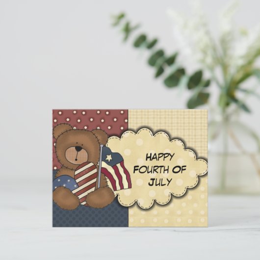 Gelukkig vierde Briefkaart van juli (Staand voorkant)