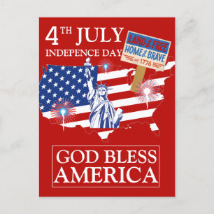 Gelukkig vierde juli Onafhankelijkheidsdag Amerika Feestdagenkaart