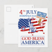 Gelukkig vierde juli Onafhankelijkheidsdag Amerika Feestdagenkaart (Voorkant / Achterkant)