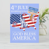 Gelukkig vierde juli Onafhankelijkheidsdag Amerika Feestdagenkaart (Staand voorkant)