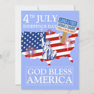 Gelukkig vierde juli Onafhankelijkheidsdag Amerika Feestdagenkaart