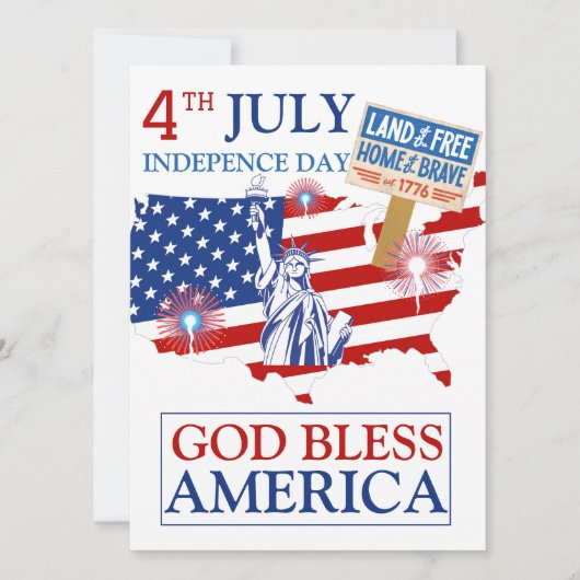 Gelukkig vierde juli Onafhankelijkheidsdag Amerika Feestdagenkaart (Voorkant)