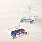 Gelukkig vierde juli Onafhankelijkheidsdag Funny G Kartonnen Onderzetters (Insitu)