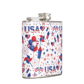 Gelukkig vierde juli Red Blue Cute Party Heupfles (Rechts)