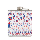 Gelukkig vierde juli Red Blue Cute Party Heupfles (Achterkant)