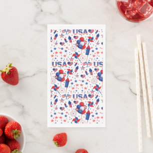 Gelukkig vierde juli Red Blue Cute Party Servet