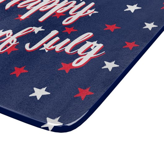 Gelukkig vierde juli, rode witte sterren Glass Snijplank (Hoek)