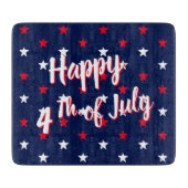 Gelukkig vierde juli, rode witte sterren Glass Snijplank (Voorkant)