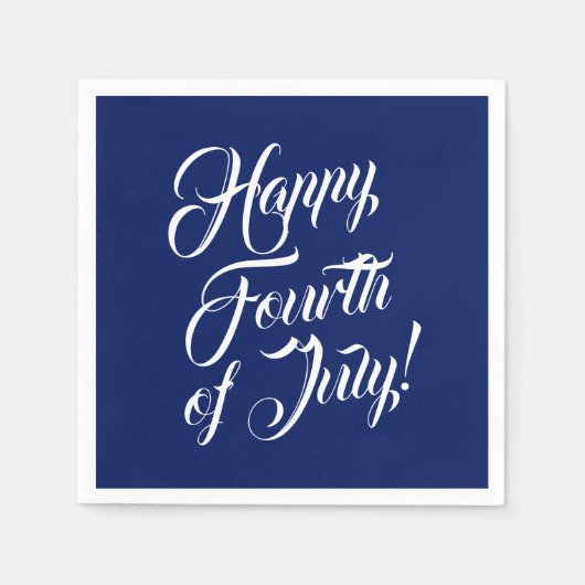 Gelukkig Vierde van het manuscript van Juli blauw  Servet (Voorkant)