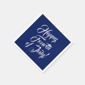 Gelukkig Vierde van het manuscript van Juli blauw  Servet (Hoek)