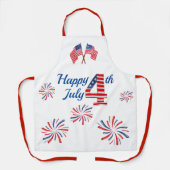 Gelukkig vierde van juli All-Over Print Schort (Voorkant)