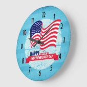 Gelukkig vierde van juli Amerikaanse vlag Illustra Grote Klok (Hoek)