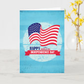 Gelukkig vierde van juli Amerikaanse vlag Illustra Kaart (Gele Bloem)