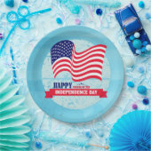 Gelukkig vierde van juli Amerikaanse vlag Illustra Papieren Bordje (Feest)
