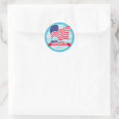 Gelukkig vierde van juli Amerikaanse vlag Illustra Ronde Sticker (Tas)