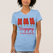 Gelukkig vierde van juli Cherry Twin Pop Popsicle T-shirt (Voorkant)