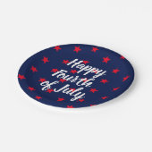 Gelukkig vierde van juli rode witte marineverblauw papieren bordje (Gekanteld)