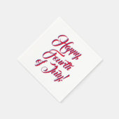 Gelukkig Vierde van Juli rood blauw manuscript ele Servet (Hoek)