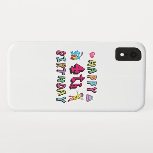 Gelukkig vierde verjaardag. 4 jaar per dag. Case-Mate iPhone case (Achterkant (horizontaal))