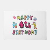 Gelukkig vierde verjaardag. 4 jaar per dag. deurmat (Voorkant)