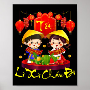 Gelukkig Vietnamees Maans Nieuwjaar Tet Vakantie L Poster