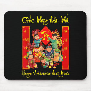 Gelukkig Vietnamees Nieuwjaar Chuc Mung Nam Moi Te Muismat