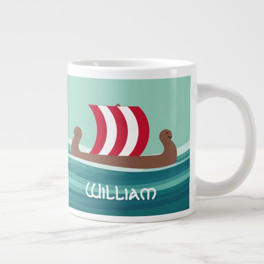 Gelukkig Vikingschip Grote Koffiekop (Rechts)