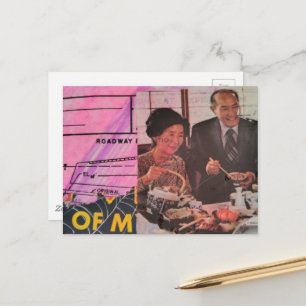 Gelukkig Vintage Koppel Eet Briefkaart