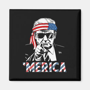 Gelukkig Vintage Trump 4 juli Patriottisch Amerika Magneet