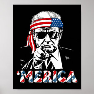 Gelukkig Vintage Trump 4 juli Patriottisch Amerika Poster