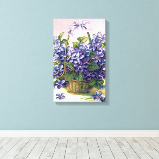 Gelukkig  Violets mand verpakt canvas (Insitu (Houten vloer))