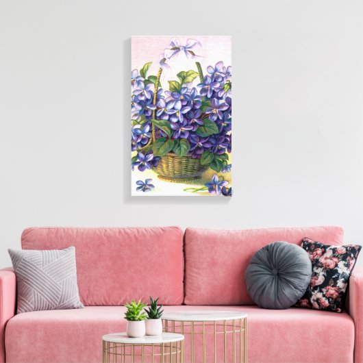 Gelukkig  Violets mand verpakt canvas Afdruk (Insitu (Woonkamer))
