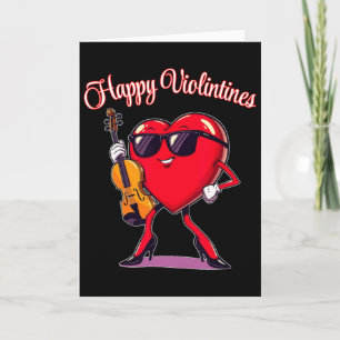 Gelukkig Violintines Viool Hart Valentijnsdag Muzi Kaart